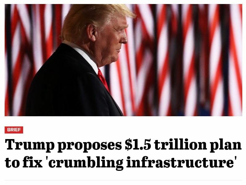 Trump Proposes $1.5 Trillion Plan To Fix 'crumbling Infrastructure'